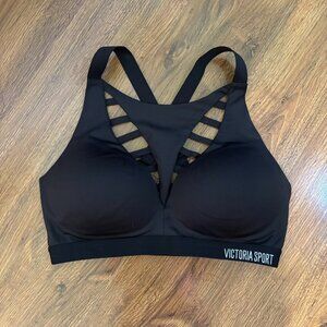 Victoria Sport VS Incredible Lightweight Sports Bra 34D Black Cutout High Neck